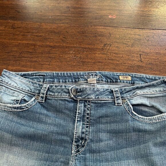 Silver Jeans Grunge Blue Tuesday Bootcut 40/24 Distressed - Picture 5 of 10